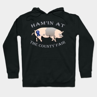 Pig Showing, Funny County Fair Livestock Showing Pigs 1st Gift Hoodie